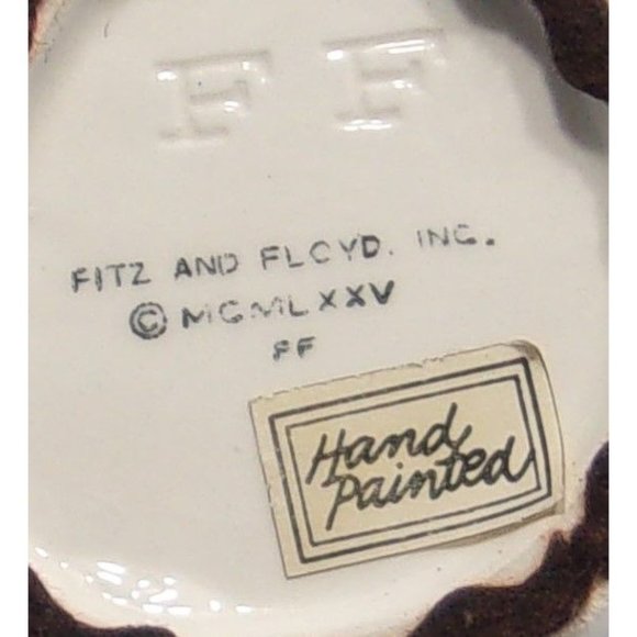 Fitz & Floyd Hand Painted Clam Shell Lidded Jewelry/Trinket Box Dish 5 1/4" - Picture 8 of 10